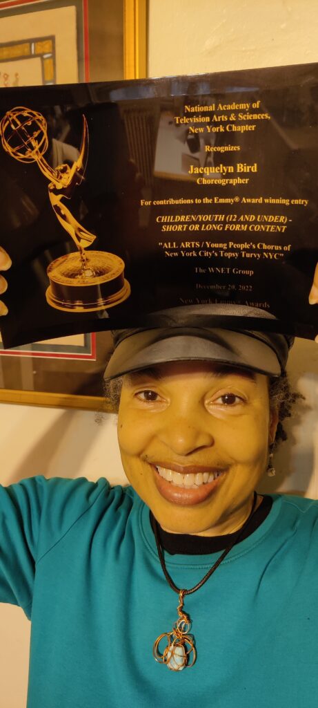 Jacquie Bird wins an Emmy Award from her choreographic work with The Young People's Chorus of NYC
