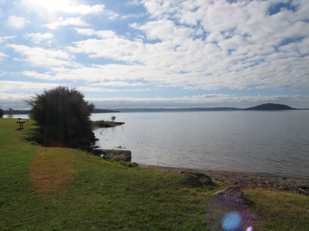 The lake behind The Te Papaioru Marae in Rotorua, NZ 