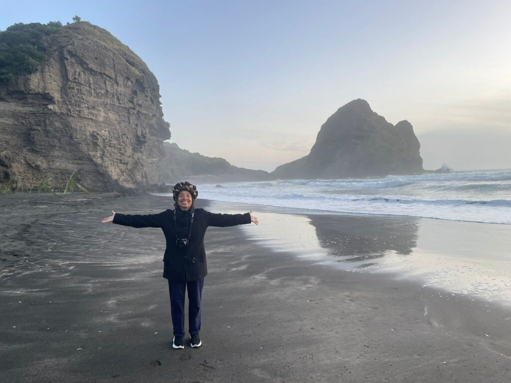 Me on Piha Beach in Auckland, NZ